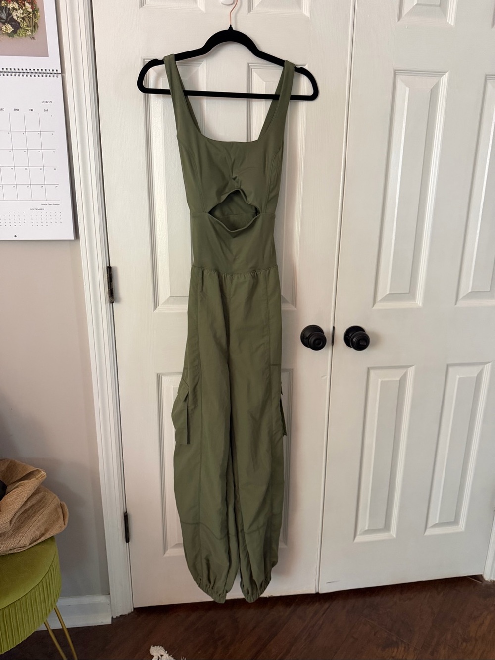 Olive Green Cutout Utility Jumpsuit